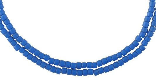 Old Blue Tile Bohemian Czech Glass Trade Beads - 4Mm - alternate view