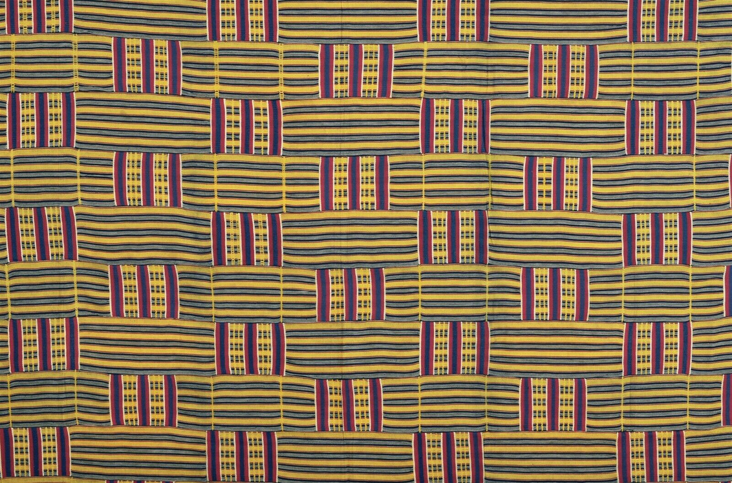 Antique African Ewe Kente Ghana Hand Woven Textile Home Art Ceremonial Cloth - alternate view