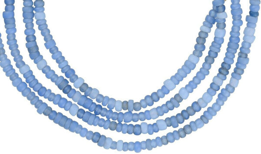 Old Venetian Blue Tiny Seed Glass Trade Beads – 2‑3 mm Strand
