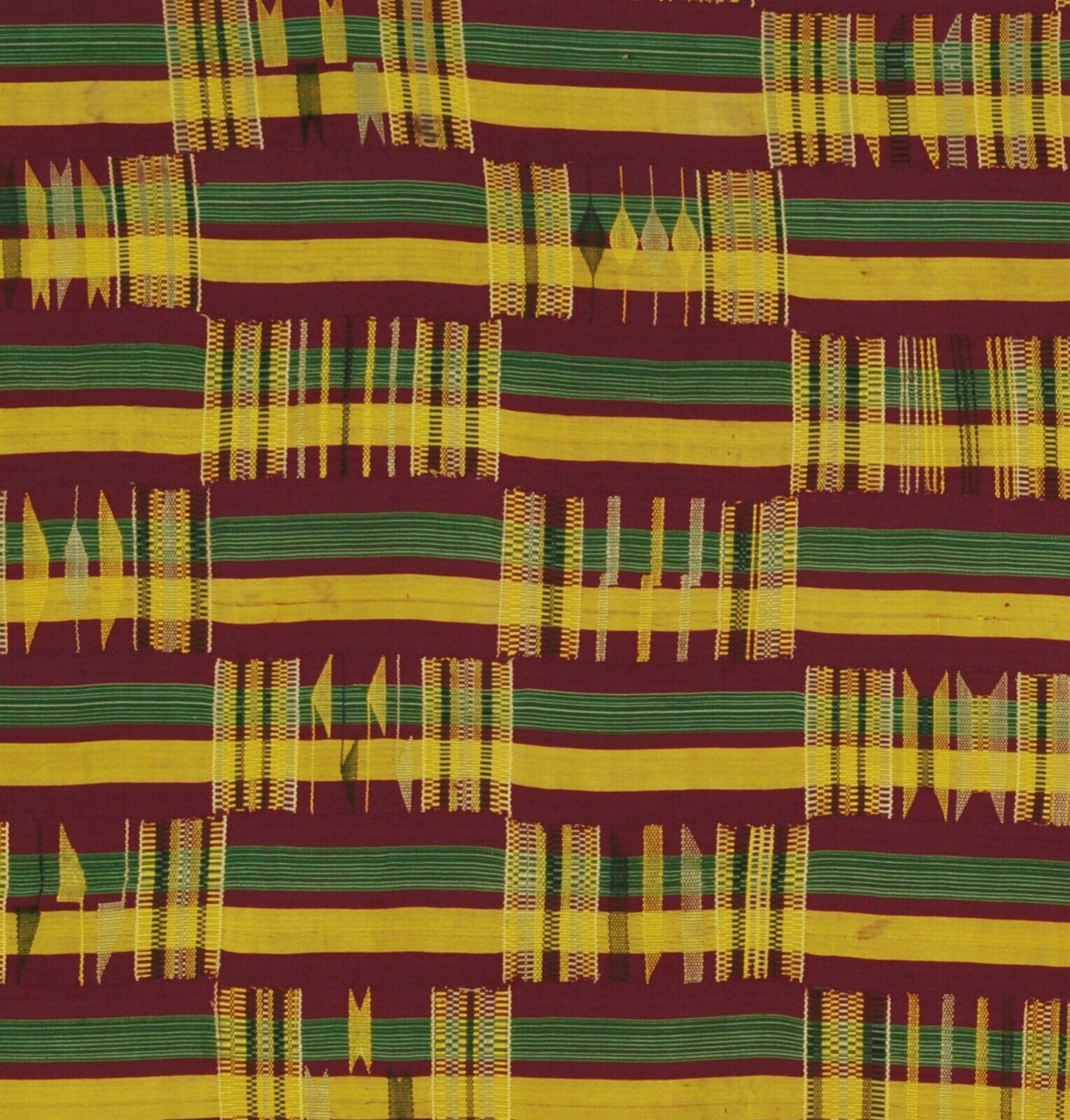 Ashanti Kente Hand Woven Cloth Asante African Akan Home Decoration Textile Ghana - enhanced texture view