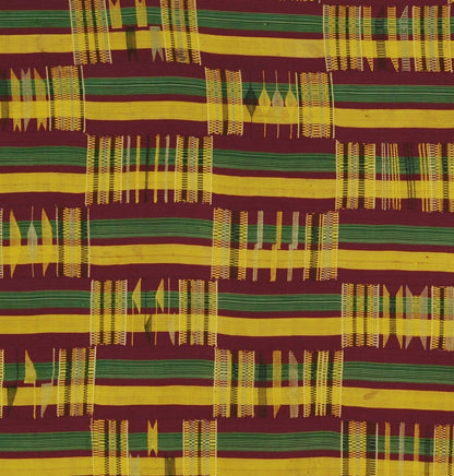 Ashanti Kente Hand Woven Cloth Asante African Akan Home Decoration Textile Ghana - enhanced texture view
