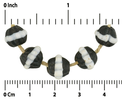 Beautiful Antique Dog Tooth Venetian Lampwork Beads - 9-10Mm - alternate view