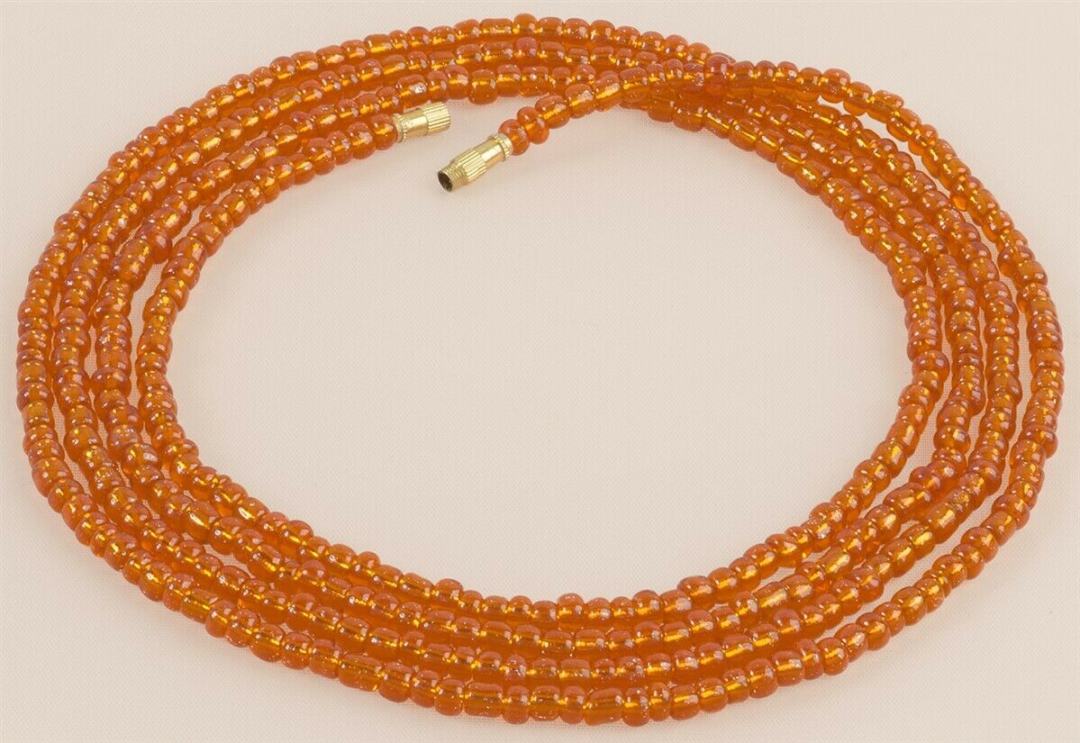 Screw Clasp Radiant Orange African Waist Beads – Handmade Body Bead