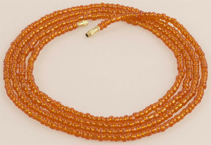 Screw Clasp Radiant Orange African Waist Beads – Handmade Body Bead