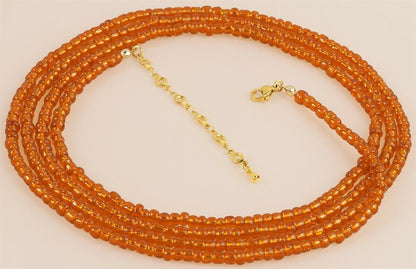 Extension Chain Radiant Orange African Waist Beads – Handmade Body Bead