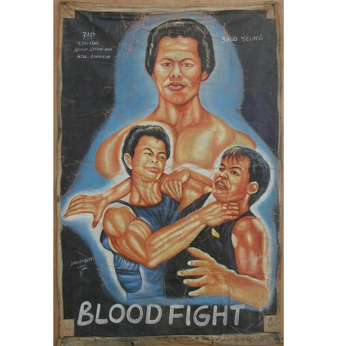 Blood Fight - Vintage Ghana Hand-Painted Martial Arts Poster