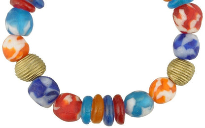 Brass And Glass Beads Handmade Bracelet African Jewelry Krobo - alternate view