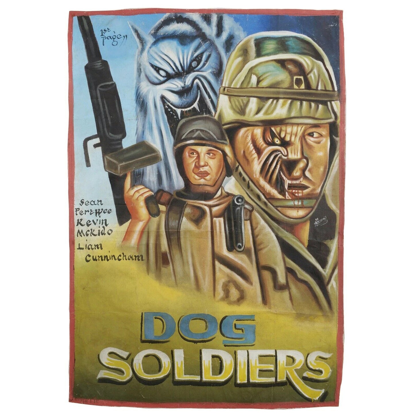 Authentic Dog Soldiers Movie Poster - Hand-Painted In Ghana - horror scene artwork
