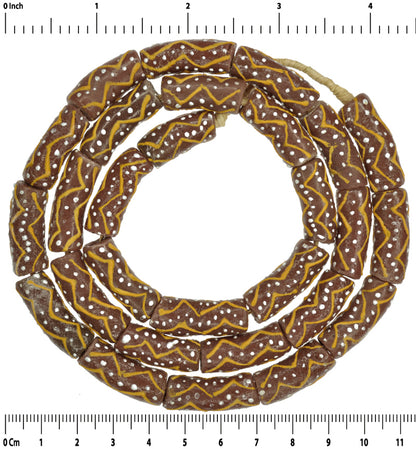 Beautiful Ghanaian Powder Glass Beads - African Trade Beads - close-up