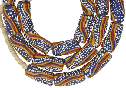 African Krobo Beads Powder Glass Recycled Handmade Tribal Ghana - close-up