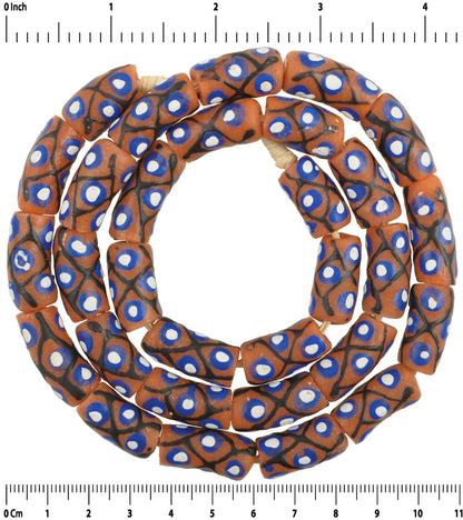 Beautiful 10Mm Fancy African Trade Beads - Ghana Glass Beads - close-up