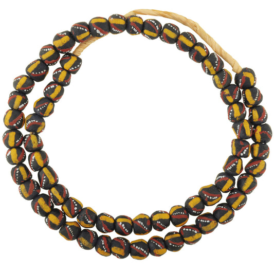 Fancy African Recycled Glass Beads - Ghana, 11-12Mm