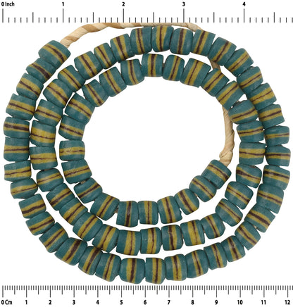 Recycled Beads Handmade Glass African Necklace Ceremonial Jewelry - close-up