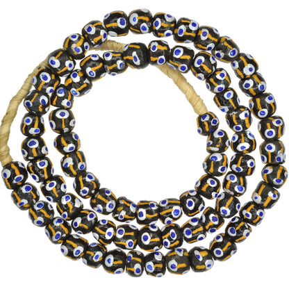 Exquisite African Trade Fancy Krobo Glass Beads - 10-11Mm