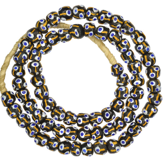 Exquisite African Trade Fancy Krobo Glass Beads - 10-11Mm
