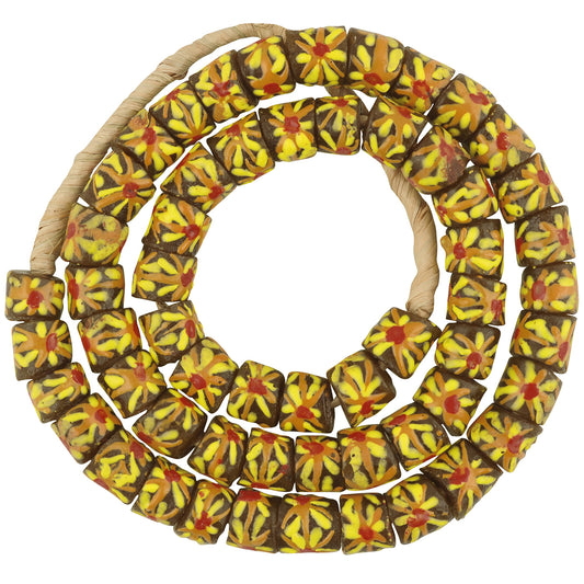 Authentic Ghanaian Fancy Powder Glass Beads - 25.5" Strand