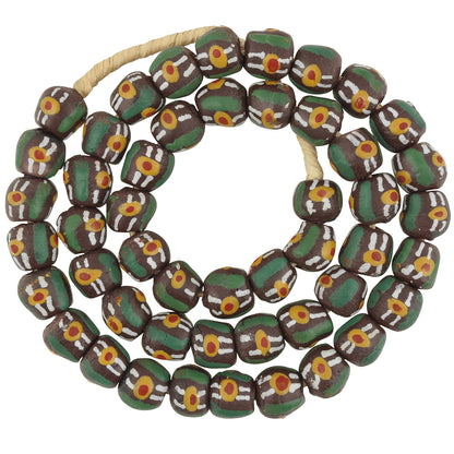 Fancy Krobo African Trade Beads - 12Mm Recycled Glass, 24" Strand