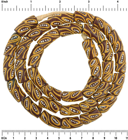 Authentic Ghanaian Powder Glass Beads - 24" Strand - 9Mm - close-up