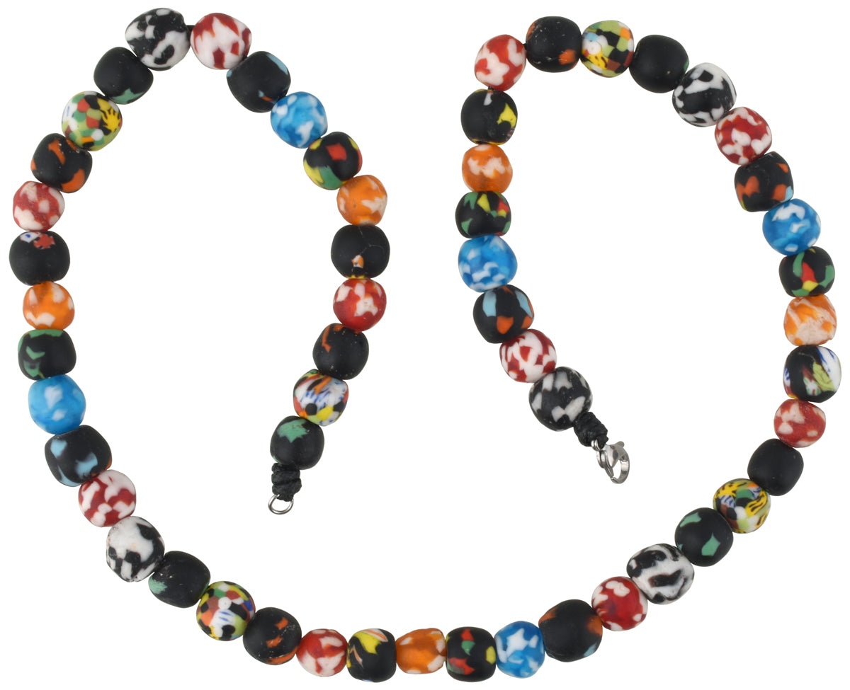 Recycled Tiny Glass Seed Beads Handmade Ready To Wear Jewelry Krobo Ghana Africa - zoomed-in detail