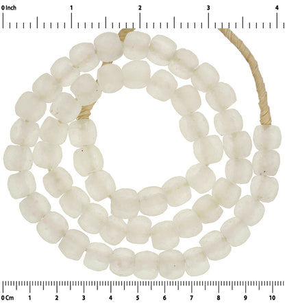 Translucent Krobo Glass Beads - African Handmade In Ghana - close-up