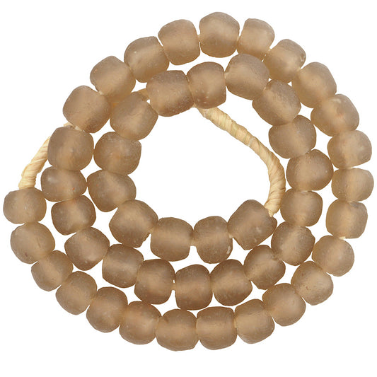 Translucent Krobo Glass Beads - Authentic African Trade Beads, 13-14Mm