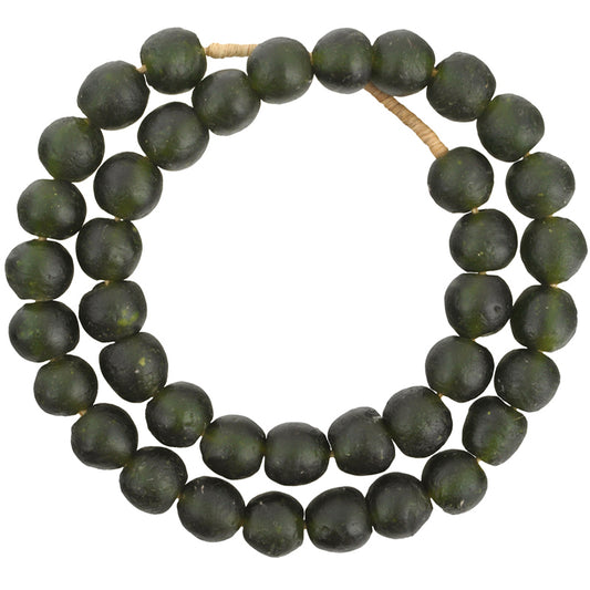 Large 16-17Mm Translucent Krobo Glass Beads - African Trade Beads