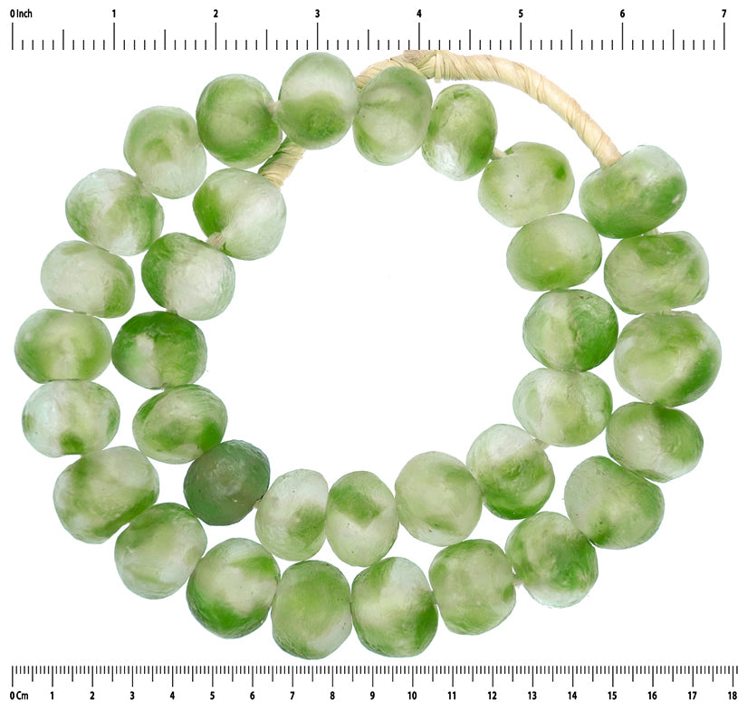 Exquisite X-Large Multicolored Recycled Glass Beads - close-up