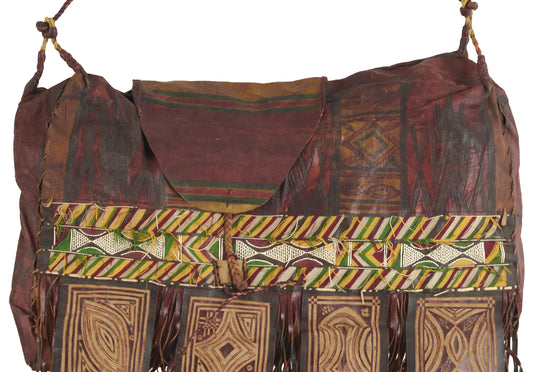 Authentic Tuareg Leather Sahara Nomad Storage Bag – Ethnic 21″ Fringe