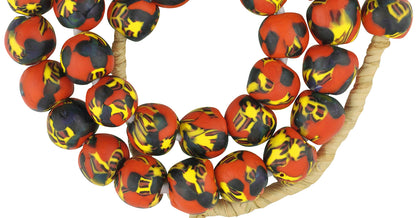 Handmade African Trade Beads - Recycled Ghana Glass Beads - close-up