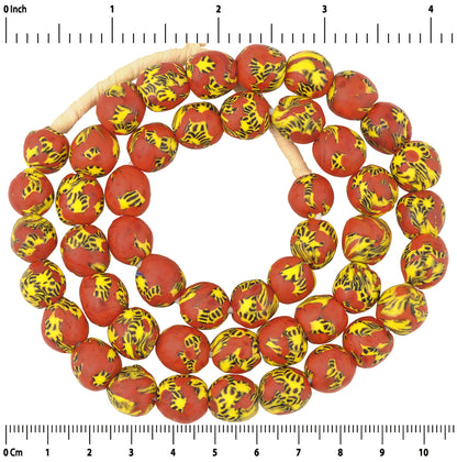 New African Trade Beads - Ghana Recycled Glass Krobo Beads - zoomed-in detail