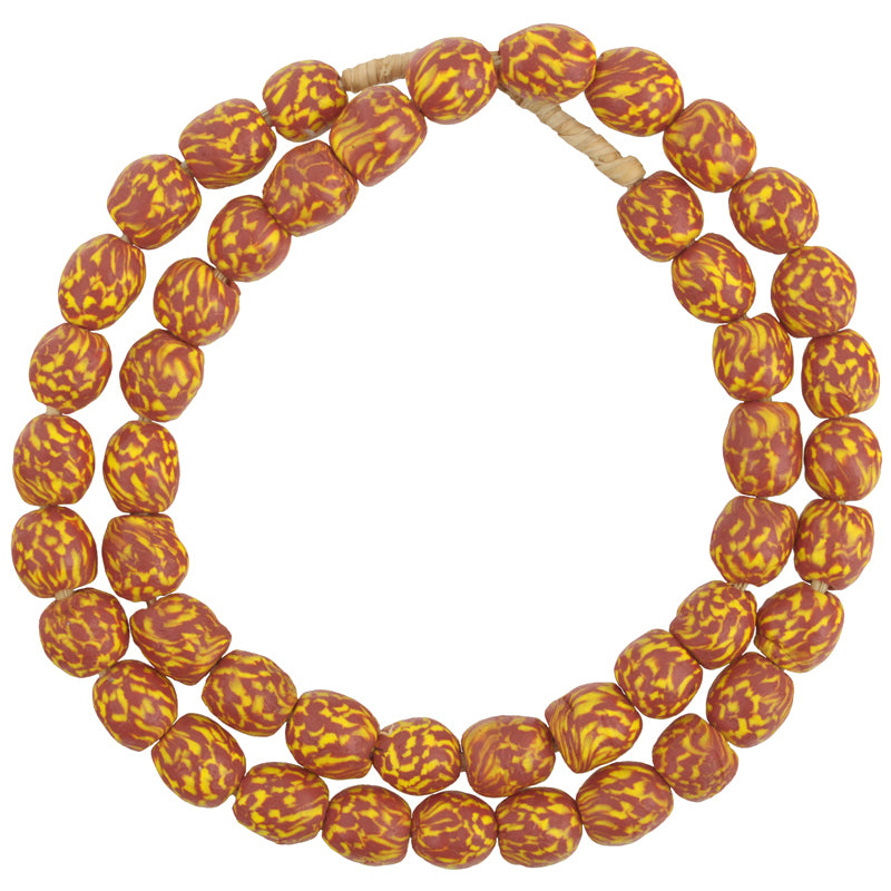 African Trade Beads: Ghana Fused Glass Beads, 10-11Mm