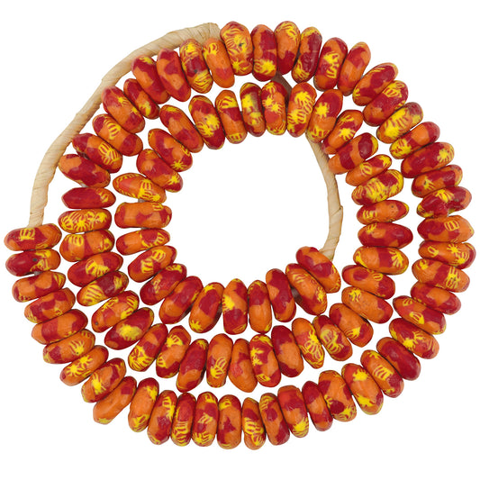 Large African Trade Beads - Recycled Fused Glass Disks From Ghana