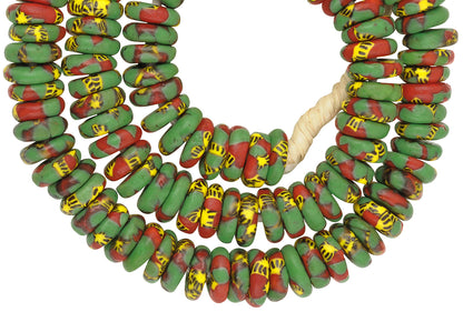 Handmade African Trade Beads - Fused Ghana Glass Disks 11Mm - alternate view