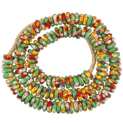 Vibrant African Trade Beads: Fused Ghana Glass Disks
