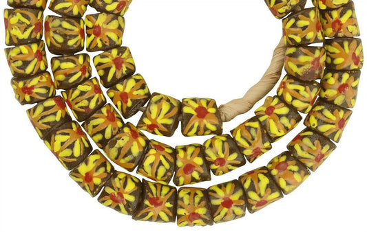 Authentic Ghanaian Fancy Powder Glass Beads - 25.5" Strand - alternate view