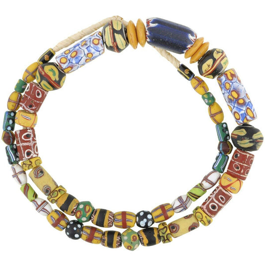 Antique African Trade Beads Venetian Glass Millefiori Chevron King French Cross