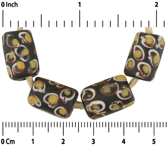 Old African Trade Beads Eye Antique Venetian Glass Wound Black Fancy Ghana - alternate view