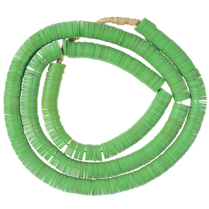 Old Green African Trade Beads, Czech Vulcanite Discs 10Mm