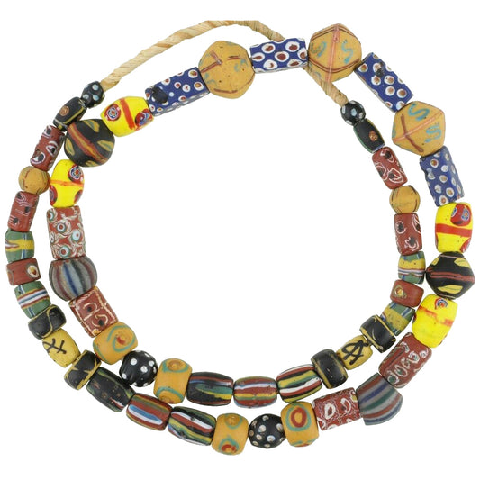 African Trade Beads Old Venetian Glass Lampwork Fancy Millefiori Chevron Tribal