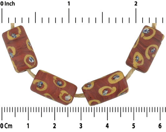 African Trade Beads Brick Eye Old Venetian Glass Beads Fancy Lampwork Ghana - alternate view
