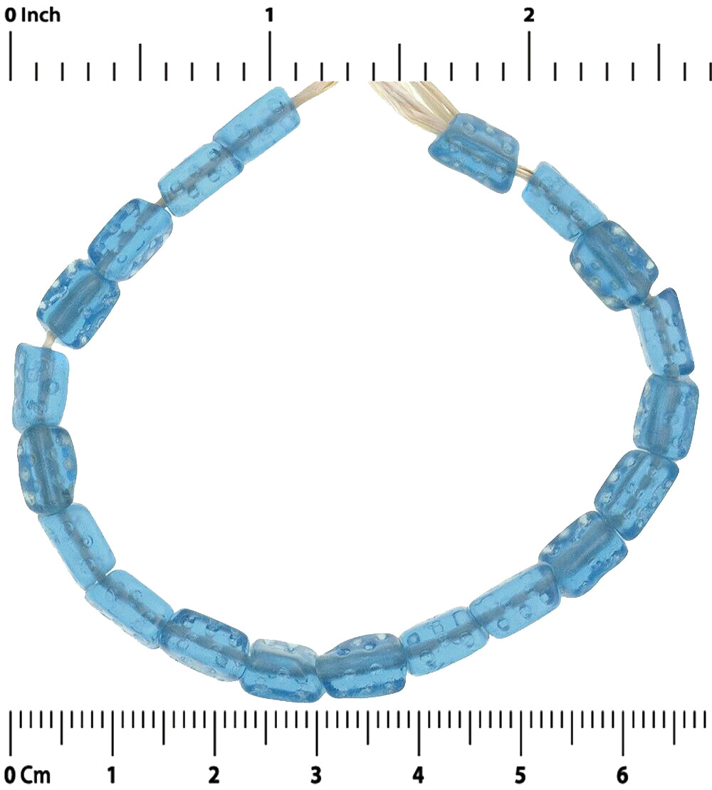 Old African Glass Trade Beads Dice Bohemian Czech Molded Glass Beads Translucent - alternate view