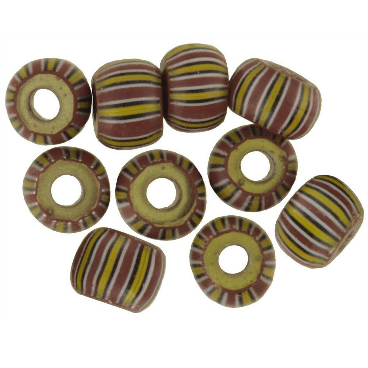 West African Trade Beads Round Drawn Old Venetian Glass Beads Ghana Trade Rare