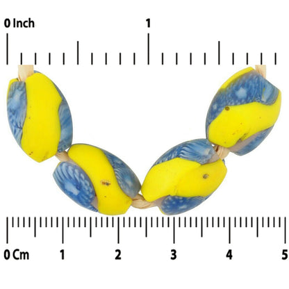 African Trade Beads Antique Oval Millefiori Venetian Glass Beads Rare Old Mosaic - alternate view