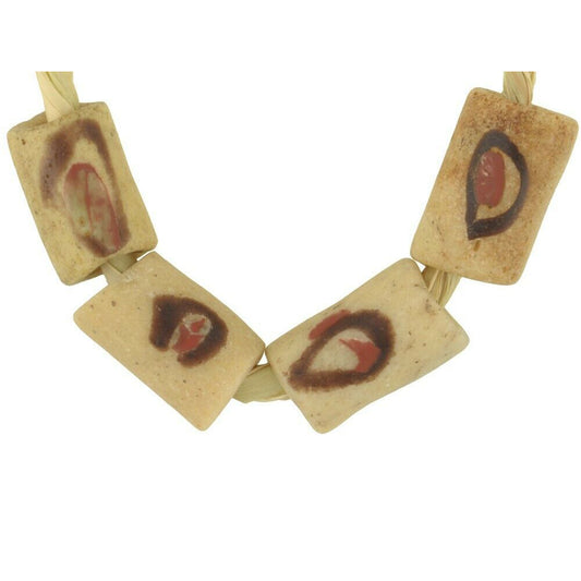 Old African Trade Beads Powder Glass Antique Akoso Inserted Venetian Green Heart