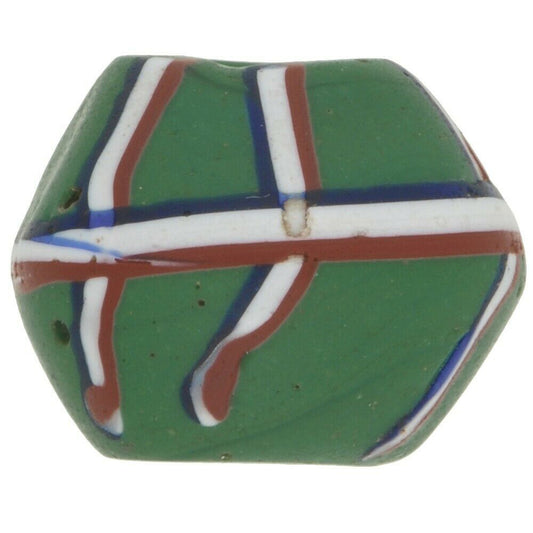 Antique Green Bicone "King" Venetian Lampwork Trade Bead
