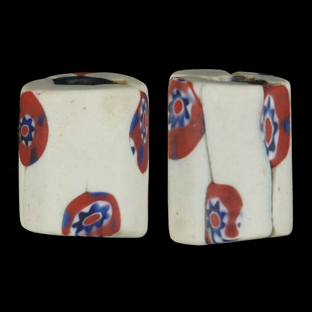 Rare Antique Venetian Millefiori Mosaic Glass Trade Beads  17-18Mm