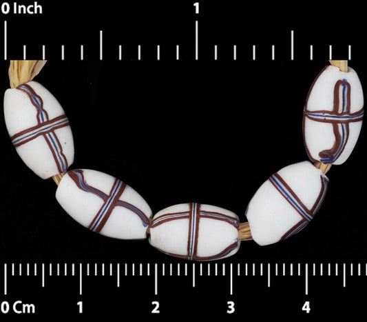 Rare Antique French Cross Venetian Lampwork Trade Beads - alternate view
