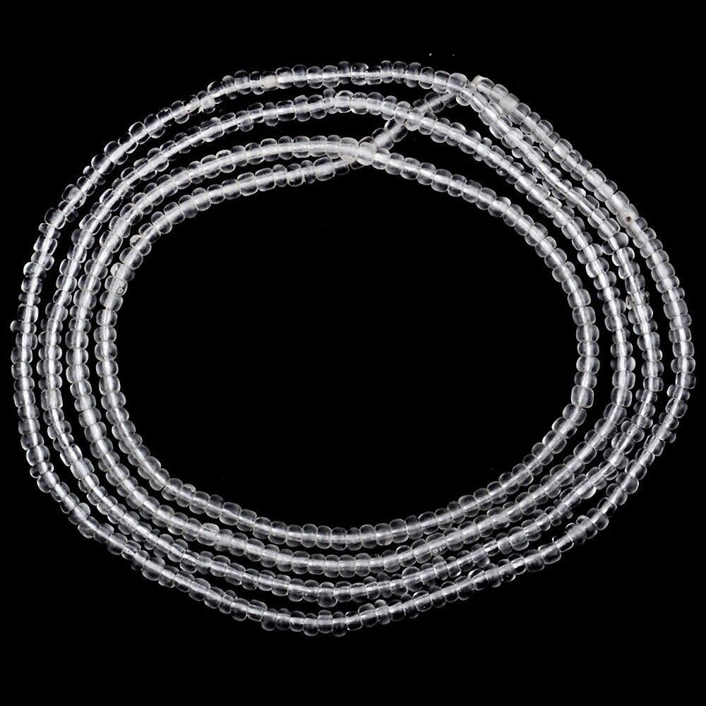 Old African Trade Beads Translucent Tiny Venetian Glass Seed Beads Ghana Trade - zoomed-in detail