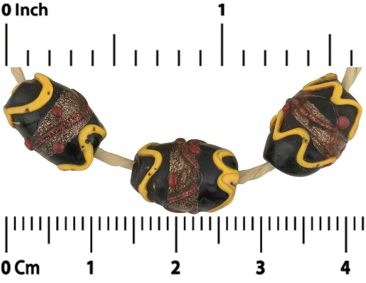 Venetian Antique Glass Beads "Wedding Cake" African Lampwork - alternate view