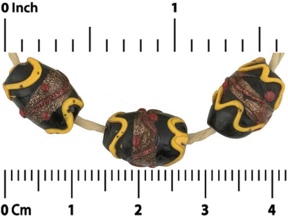 Venetian Antique Glass Beads "Wedding Cake" African Lampwork - alternate view